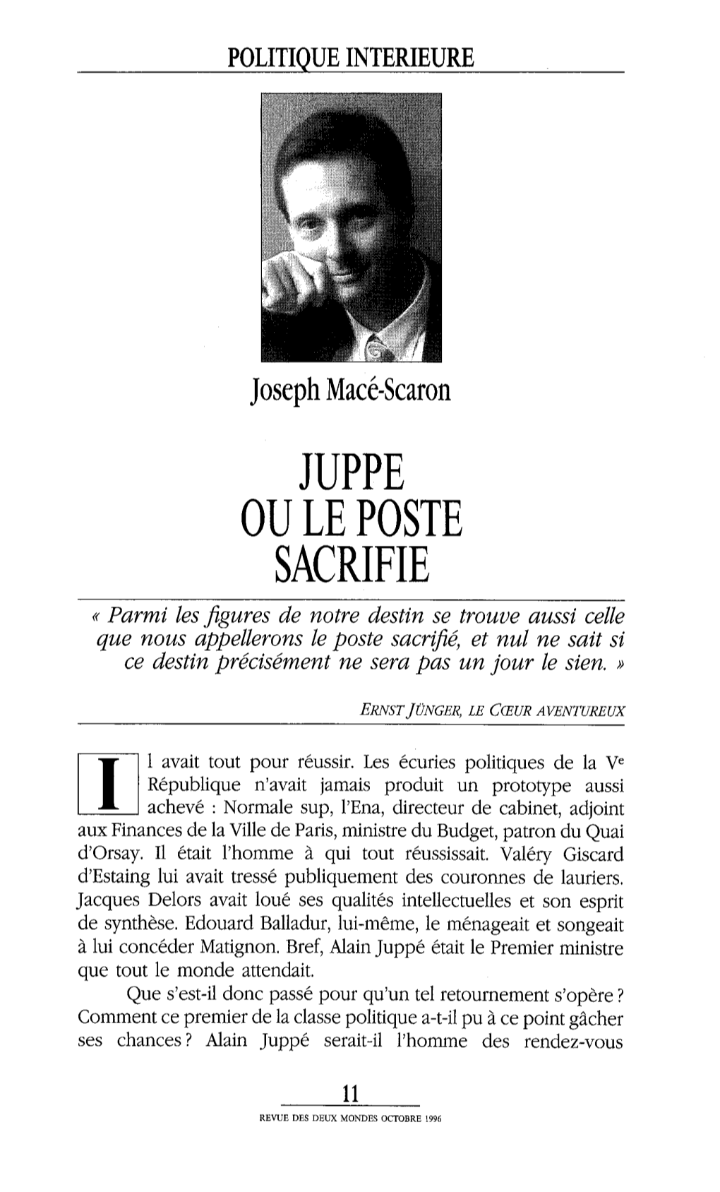 Juppe Oule Poste Sacrifie