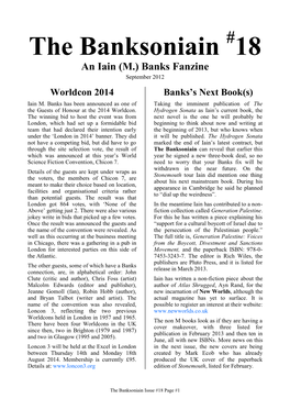 The Banksoniain #18 an Iain (M.) Banks Fanzine September 2012