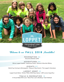 Welcome to Our FALL 2018 Newsletter!