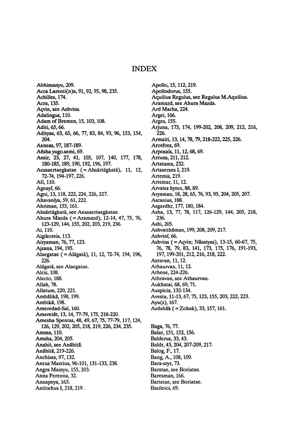 Abhimanyu, 209. Acca Larenti(N)A, 91, 92, 95, 98, 235. Achilles
