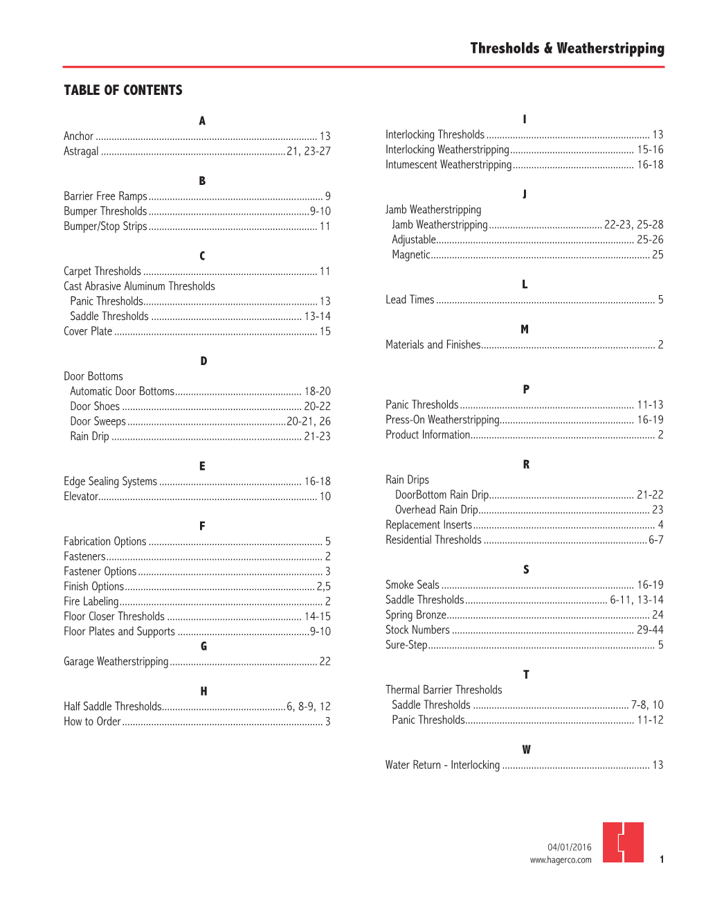 Thresholds & Weatherstripping