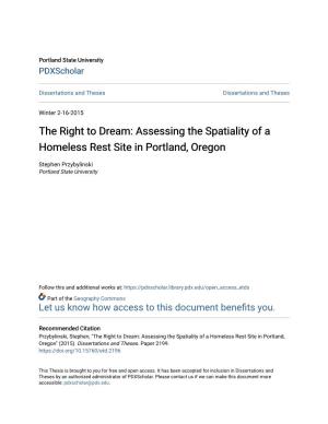 Assessing the Spatiality of a Homeless Rest Site in Portland, Oregon