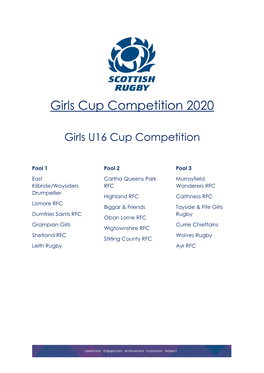 Girls Cup Competition 2020