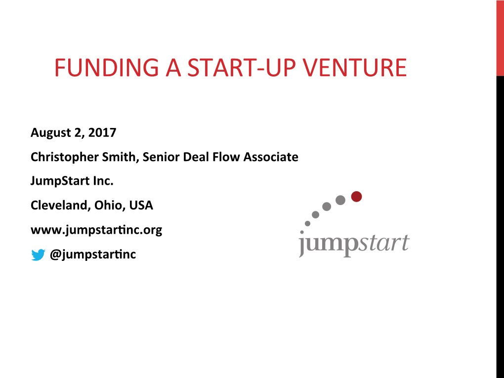 Funding a Startup Venture