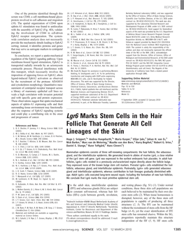 Lgr6 Marks Stem Cells in the Hair Follicle That Generate All Cell Lineages of the Skin Hugo J