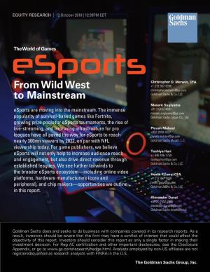 The World of Games Esports from Wild West To