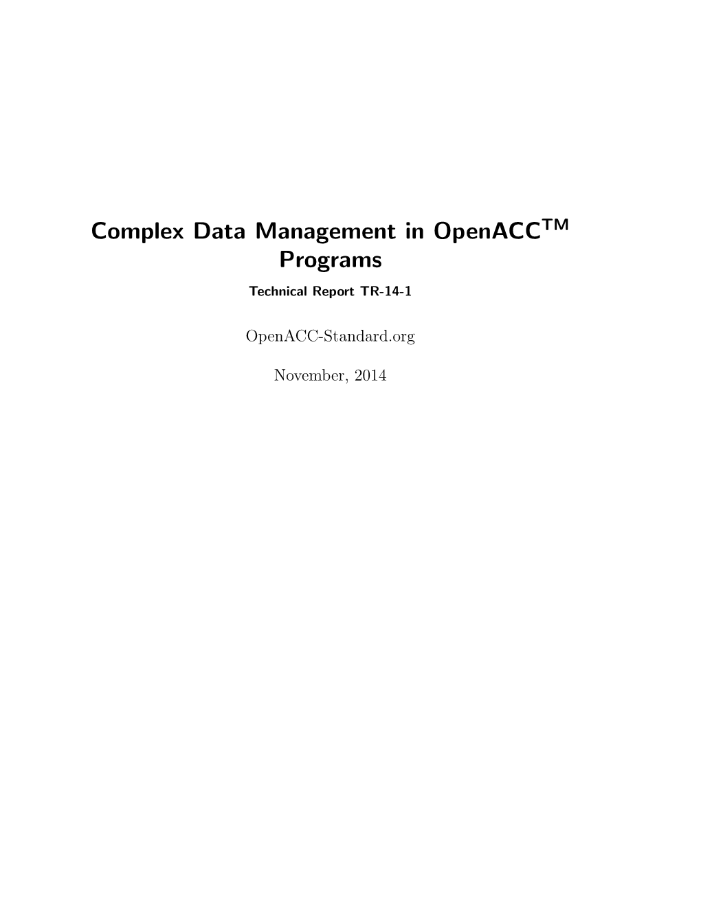 Complex Data Management Tech Report