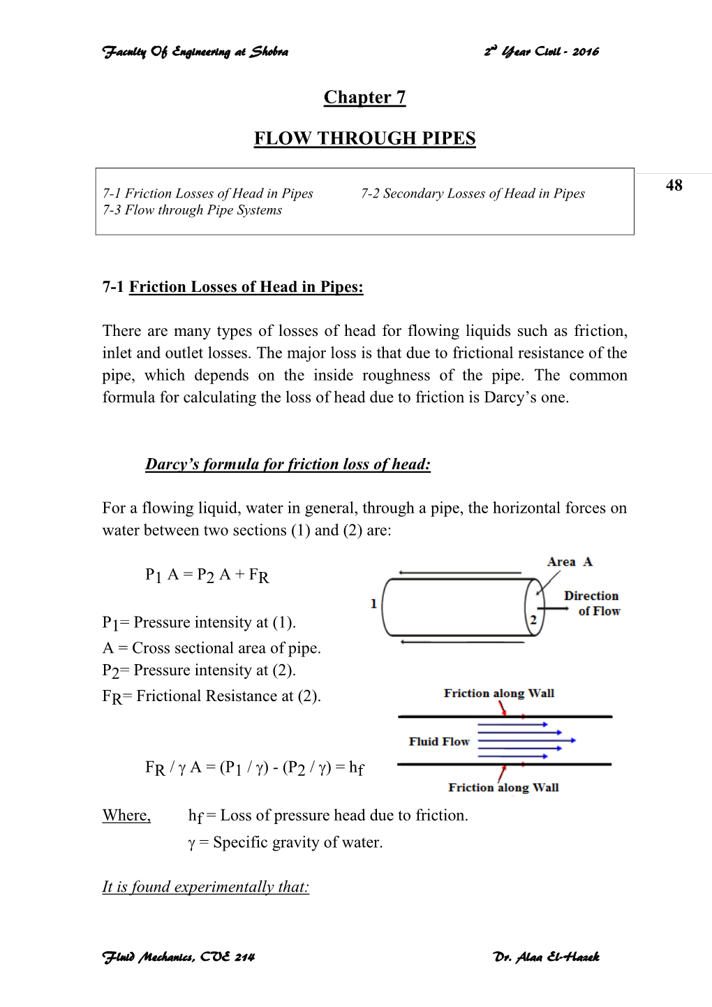 Chapter 7 FLOW THROUGH PIPES DocsLib