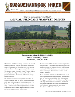 Annual Wild Game/Harvest Dinner