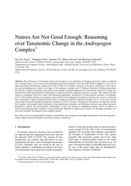 Names Are Not Good Enough: Reasoning Over Taxonomic Change in the Andropogon Complex1