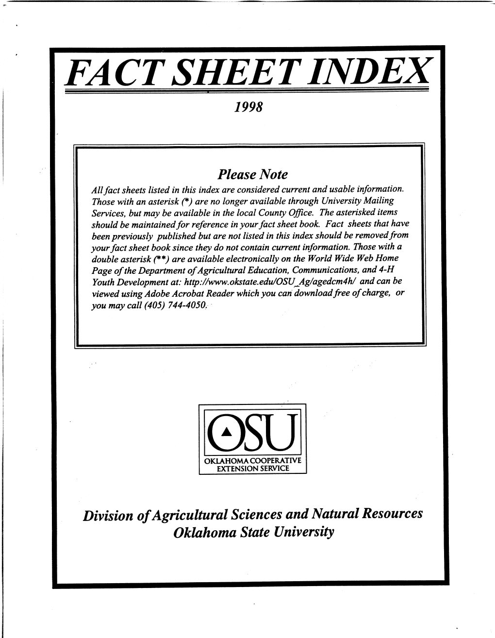Fact Sheet Index 1998