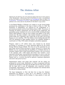 The Altalena Affair