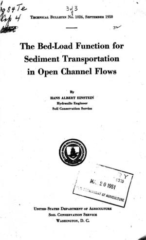 The Bed-Load Function for Sediment Transportation in Open Channel Flows