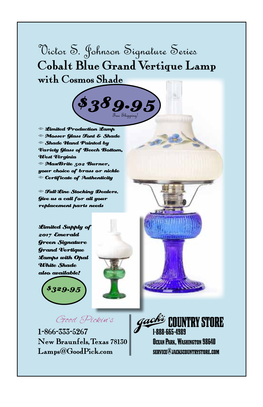 Cobalt Blue Grand Vertique Lamp with Cosmos Shade $389.95 Free Shipping!
