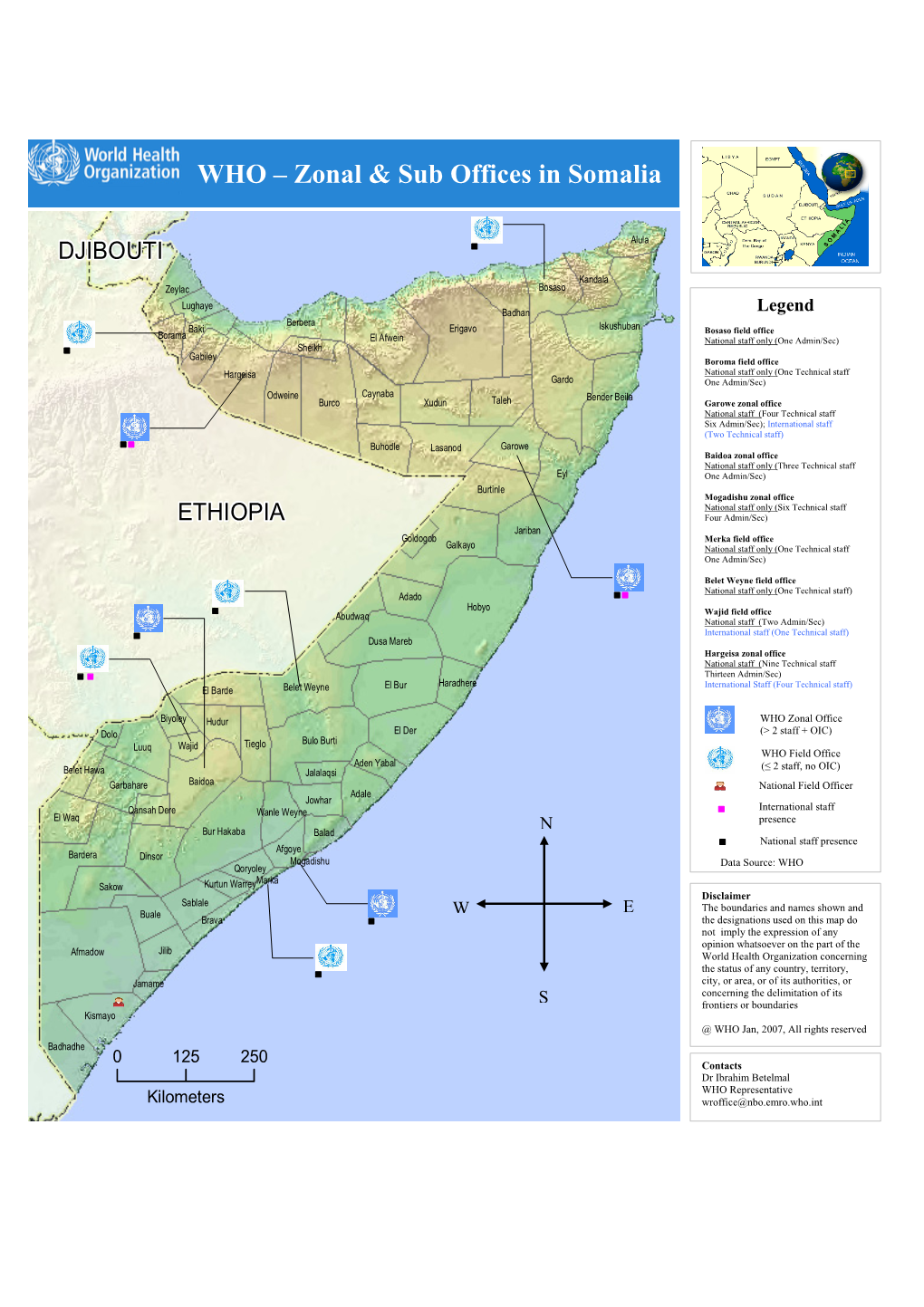 WHO – Zonal & Sub Offices in Somalia