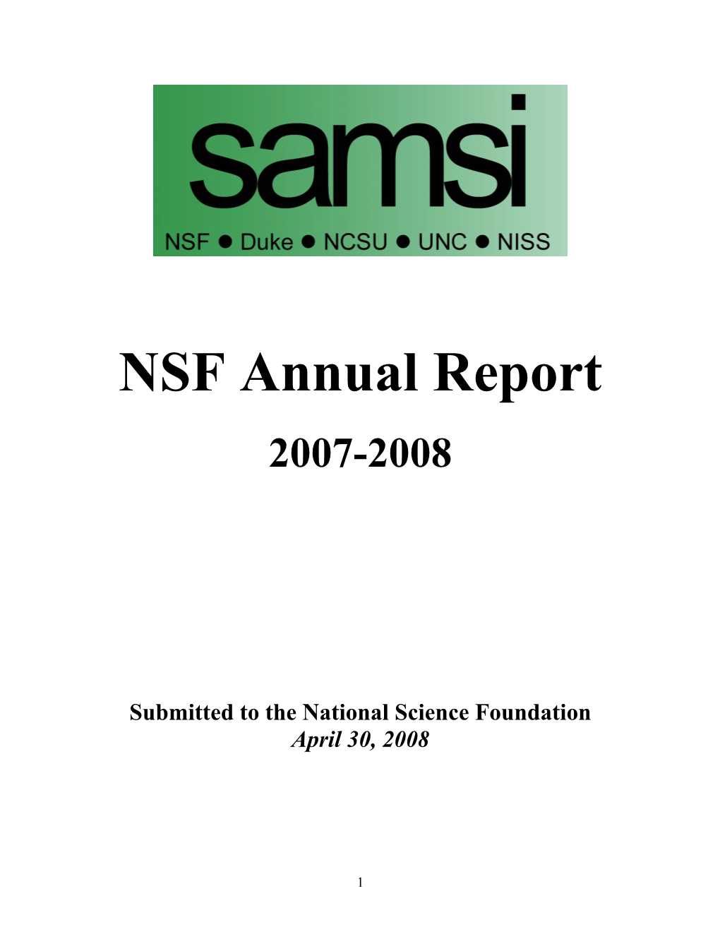 NSF Annual Report