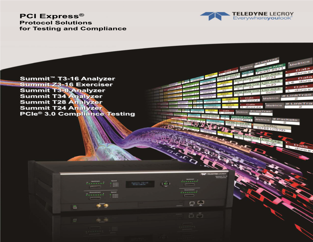 PCI Express® Protocol Solutions FEATURES BENEFITS for Testing and Compliance Powerful and Intuitive CATC Trace Faster Interpretation and Debug of PCI Express Traffic