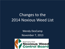 Washington State Noxious Weeds