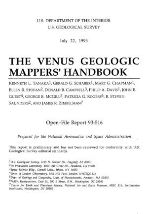 The Venus Geologic Mappers' Handbook Kenneth L