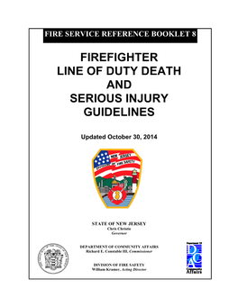 Firefighter Line of Duty Death and Serious Injury Guidelines