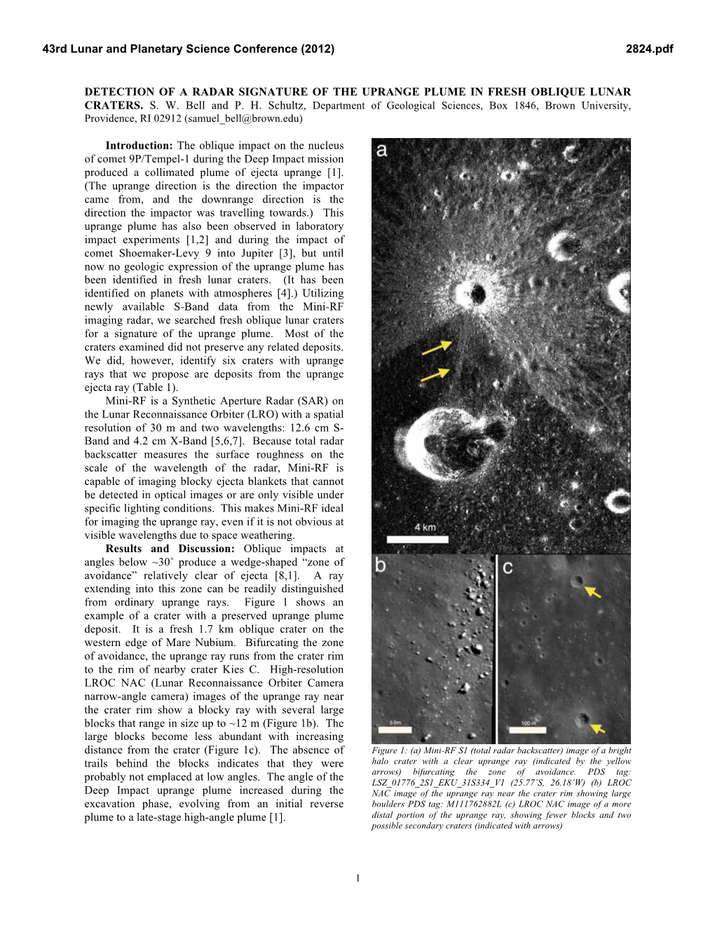 Detection of a Radar Signature of the Uprange Plume in Fresh Oblique Lunar Craters