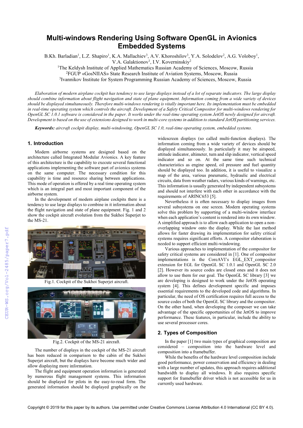 Multi-Windows Rendering Using Software Opengl in Avionics Embedded Systems B.Kh