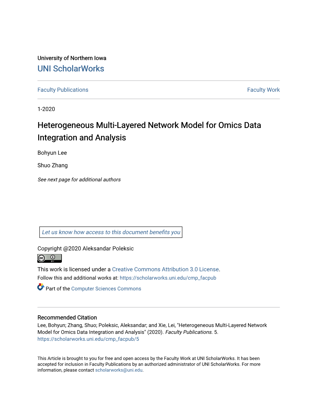 Heterogeneous Multi-Layered Network Model for Omics Data Integration and Analysis