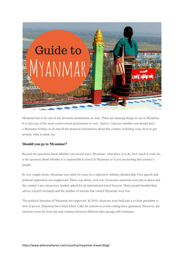 Should You Go to Myanmar?
