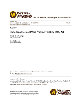 Ethnic Sensitive Social Work Practice: the State of the Art