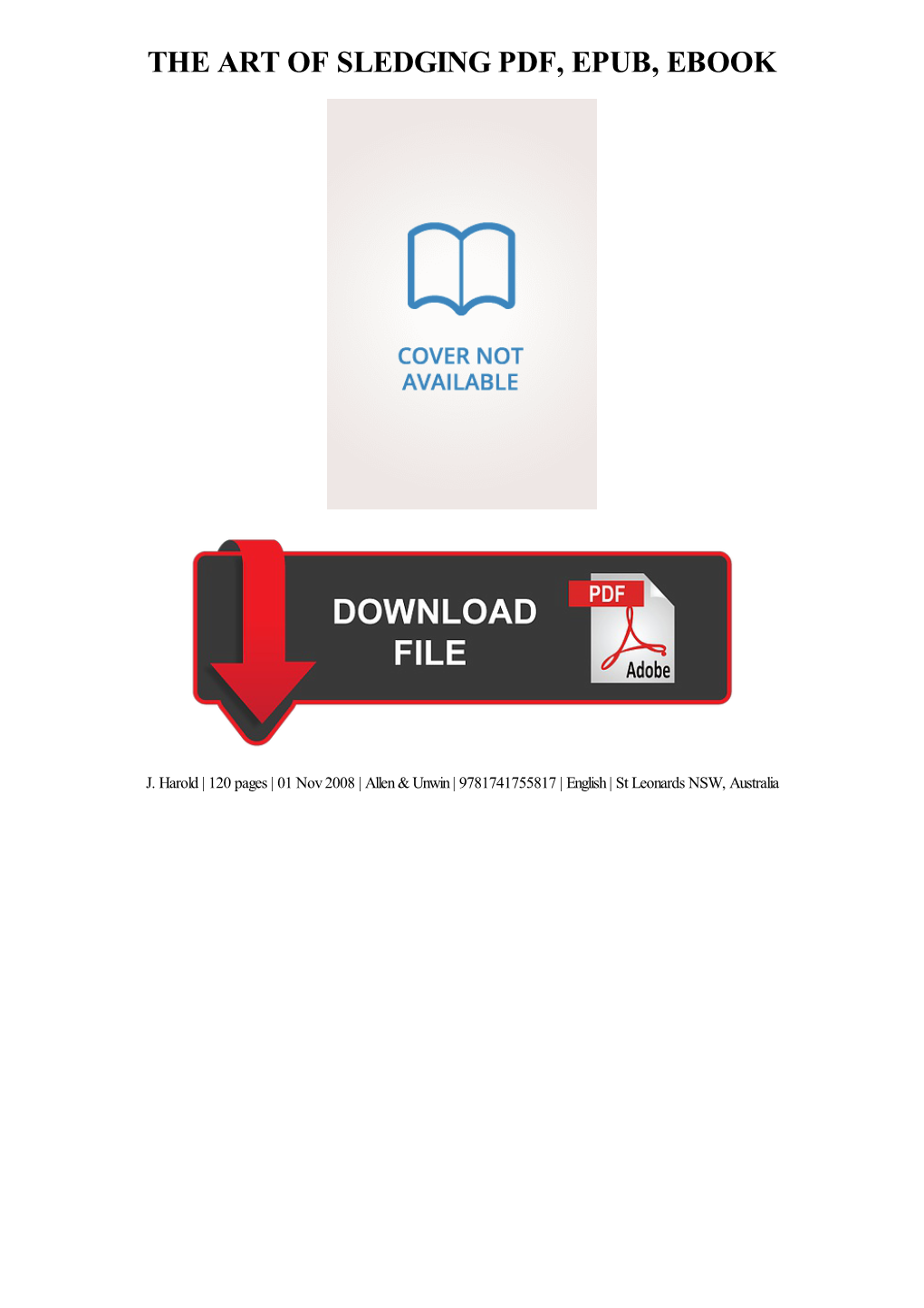 PDF Download the Art of Sledging Ebook, Epub