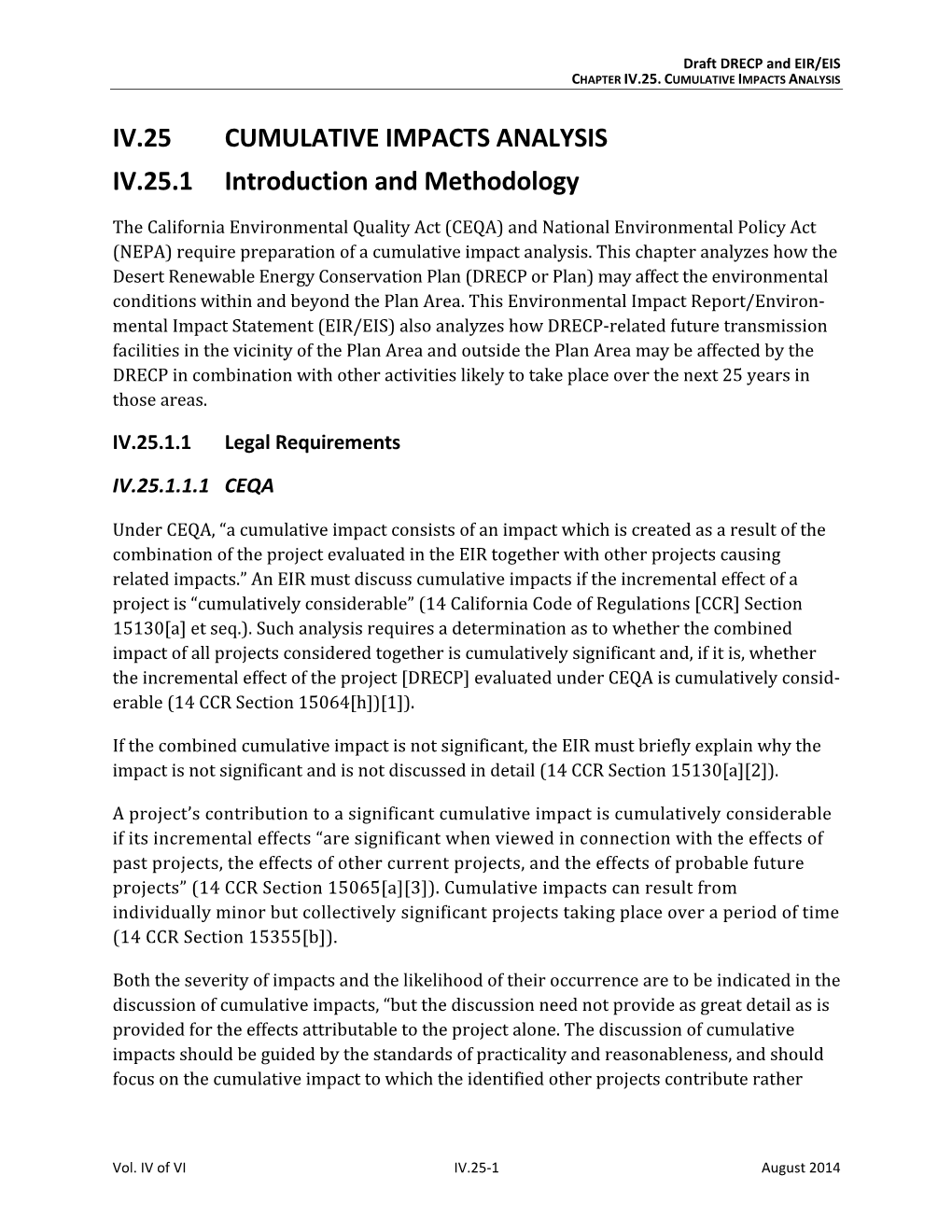 Draft DRECP and EIR/EIS CHAPTER IV.25