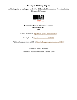 Manuscript Division, Library of Congress