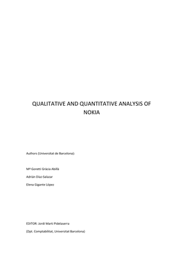 Qualitative and Quantitative Analysis of Nokia