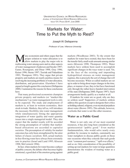 Markets for Water 33