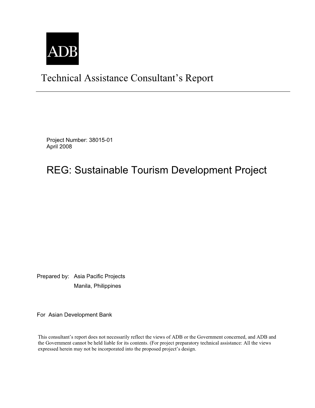 REG: Sustainable Tourism Development Project