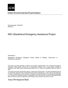 Uttarakhand Emergency Assistance Project