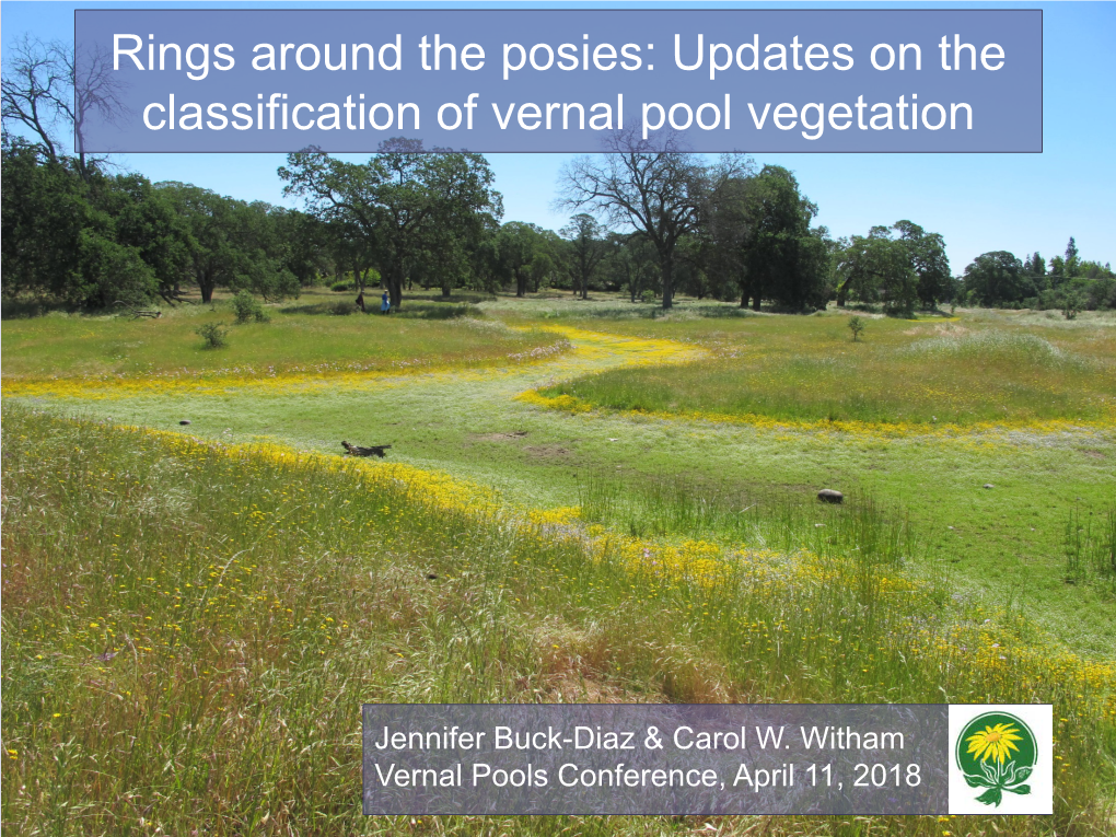 Classification of Vernal Pool Vegetation