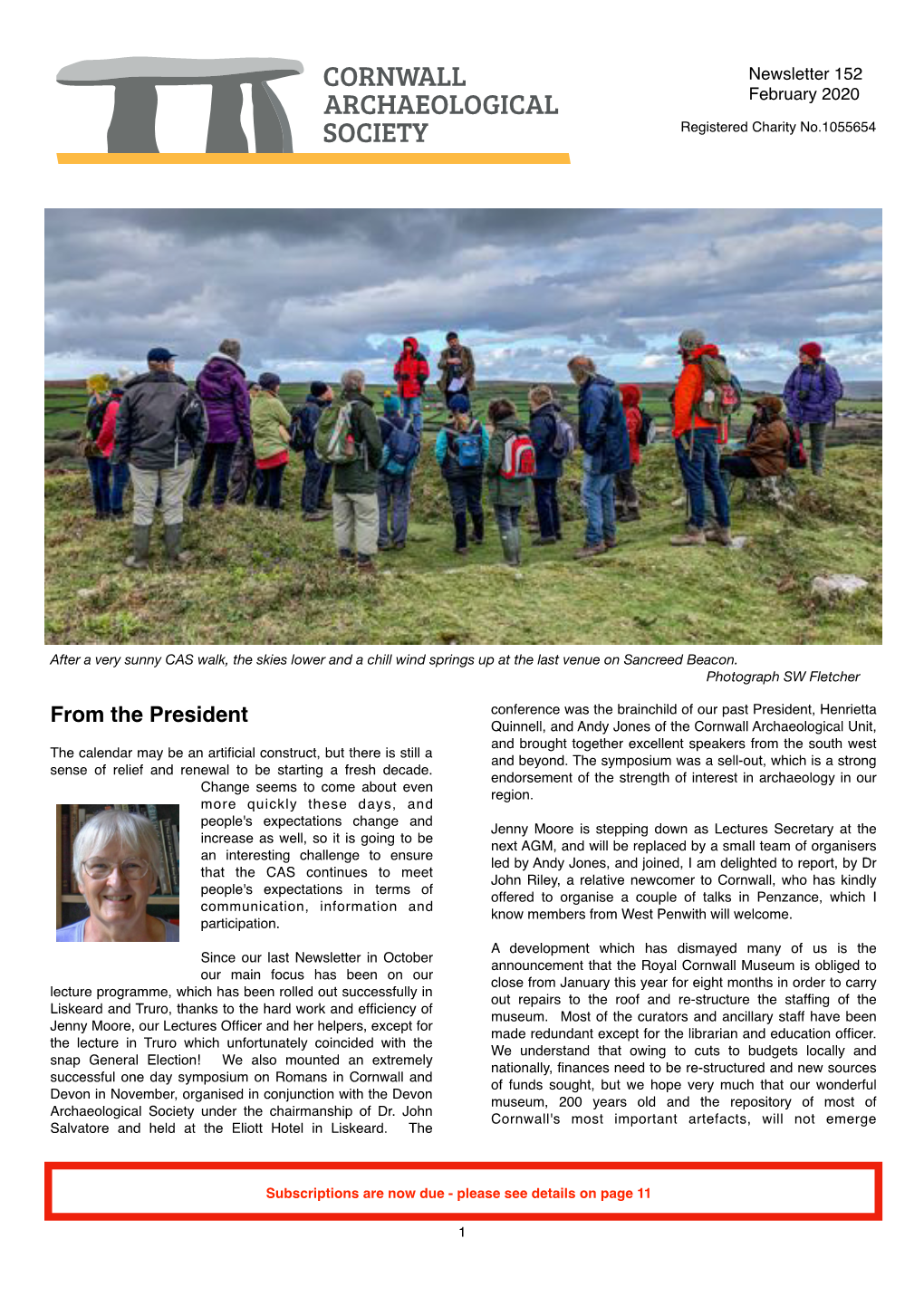 Cornwall Archaeological Society Newsletter 152 Feb 2020
