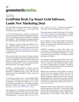 Gridpoint Beefs up Smart Grid Software, Lands New Marketing Deal