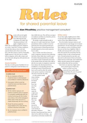 Rules for Shared Parental Leave