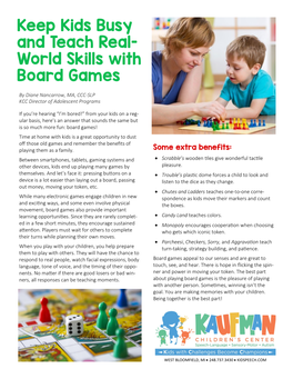 Keep Kids Busy and Teach Real- World Skills with Board Games