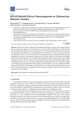 0D-1D Hybrid Silicon Nanocomposite As Lithium-Ion Batteries Anodes