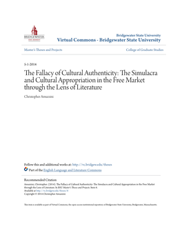 The Simulacra and Cultural Appropriation in the Free Market Through the Lens Of