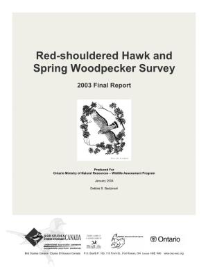 Red-Shouldered Hawk and Spring Woodpecker Survey