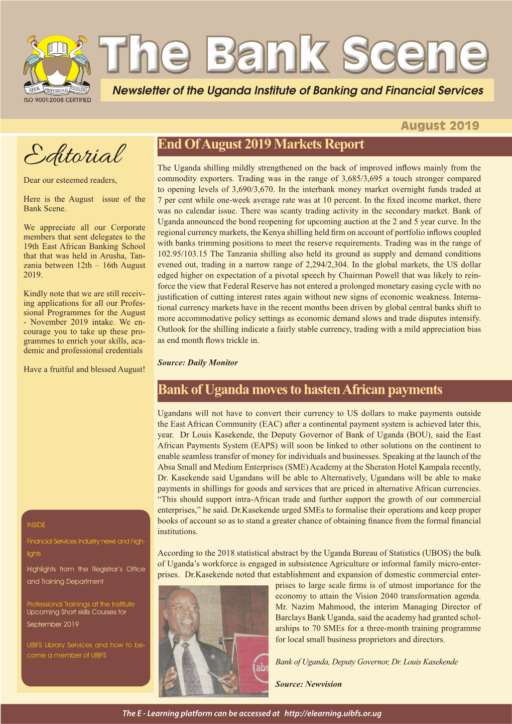 The Bank Scene Newsletter of the Uganda Institute of Banking and Financial Services