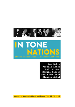 IN TONE NATIONS Choeur International D’Improvisateurs