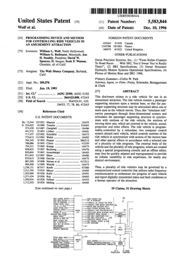 |||||||III US005583844A United States Patent (19) 11 Patent Number: 5,583,844 Wolf Et Al
