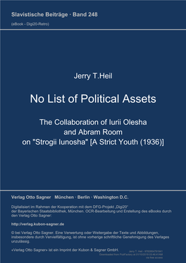 No List of Political Assets