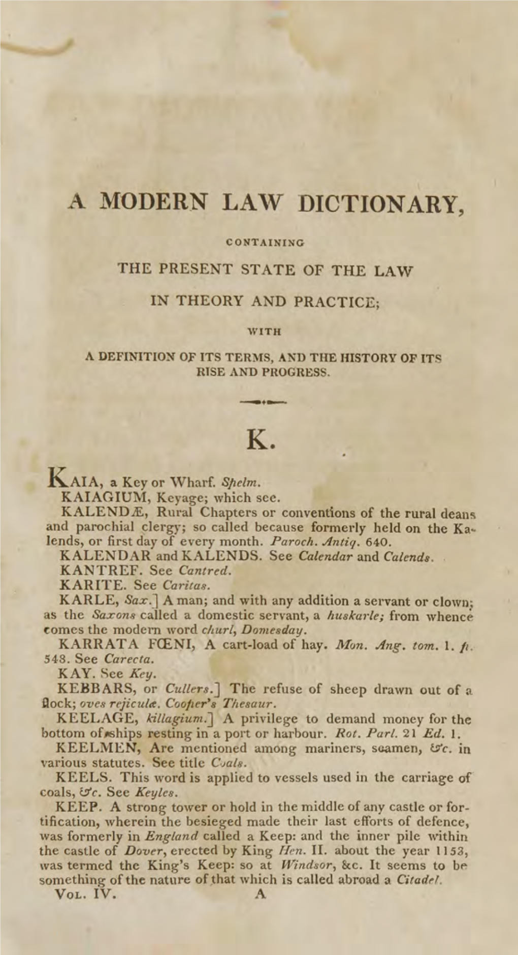 A Modern Law Dictionary