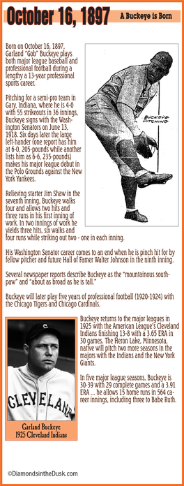 October 16, 1897 a Buckeye Is Born